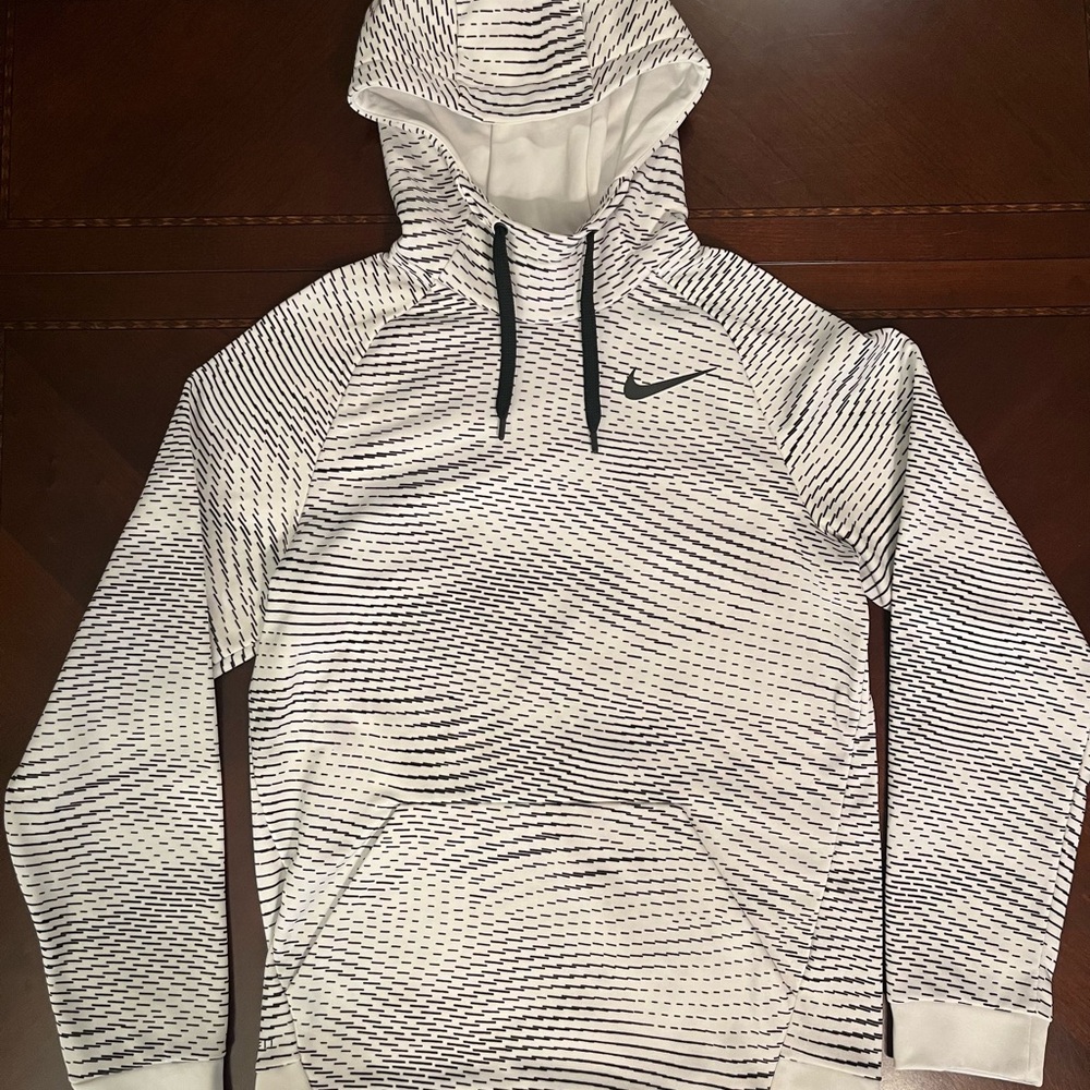 Nike Men's Small Dri Fit Hoodie Black and White Striped